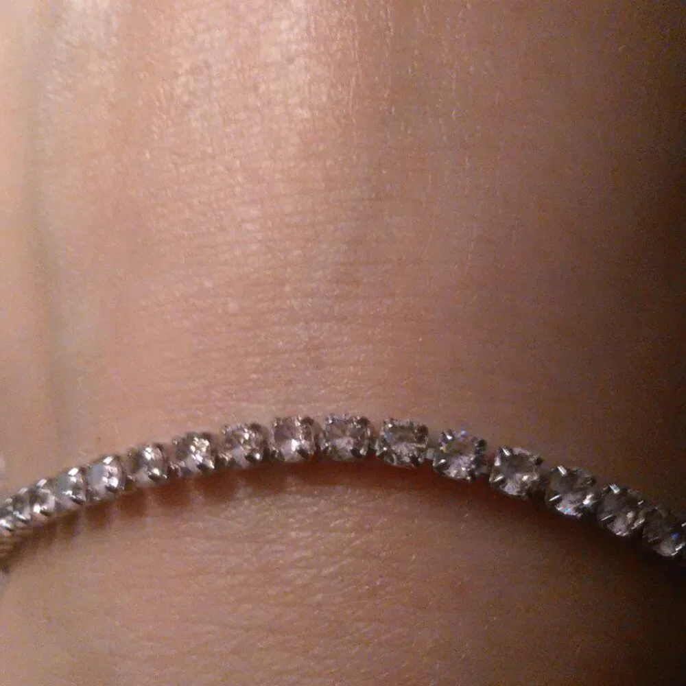 Pink Cubic Zirconia Stainless Steel Tennis Bracelet